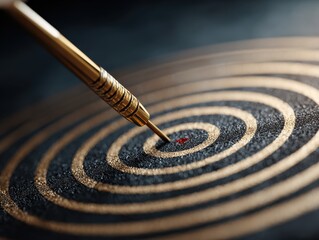 Setting goal and goal achievement. Target and arrow marks. Concept image of business plan and career.
