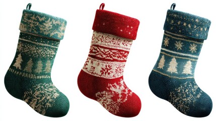 christmas eve gift stocking sock green blue red png set cutout isolated on transparent background winter holiday season decoration graphic resource