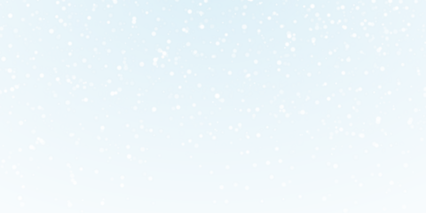 Christmas background with small falling snowflakes. Snow storm effect, blurred, cold wind with snow png. Holiday powder snow for cards, invitations, banners, advertising.