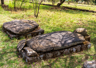 Tiya archaeological site stele, stone pillar, in Ethiopia, a world heritage site