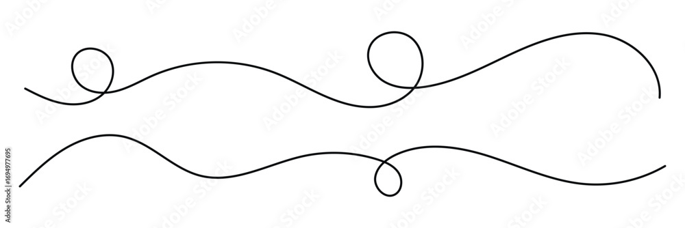 Poster curved line collection. set of curly abstract pattern. looping squiggle wave and curve lines. decora