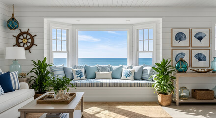 Coastal Living Room With Ocean View Is Perfect For Relaxation And Home Decor