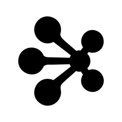 Black and White Molecular Structure Design with Interconnected Nodes and Lines