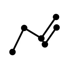 Stylized illustration of a simple line graph or data connection network