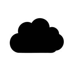 Isolated black cloud illustration for weather forecast or data storage concept