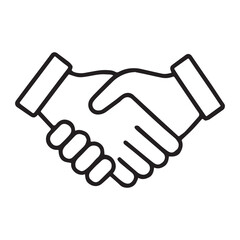 Obraz premium Business Handshake Outline Vector Icon