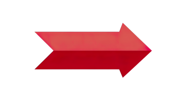 Modern Two toned Red Arrow Pointing Right with Subtle Shadow, a Clean Transparent Png Cutout Image for Graphic Design, Navigation, and Progress