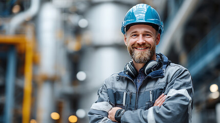 portrait of professional cnc operator wearing headphones workshop industrial worker machine operator manufacturing technician skilled production engineering facility operation