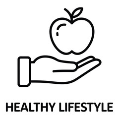 Hand offering an apple representing healthy eating and lifestyle choices for wellness and vitality silhouette