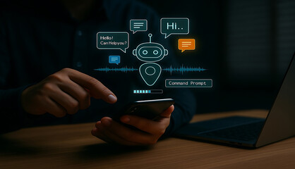 AI Chatbot Assistant with Smartphone Virtual Communication Interface.