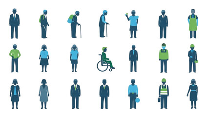 People Standing Vectors | Human Silhouettes, Crowd, Business and Casual Figures Illustration