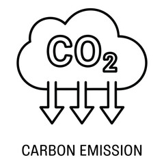 Carbon dioxide emissions impact on the environment and climate change with greenhouse gases effect silhouette