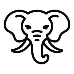 Elephant head outline icon illustration vector design simple minimal style animal face drawing 96 char silhouette