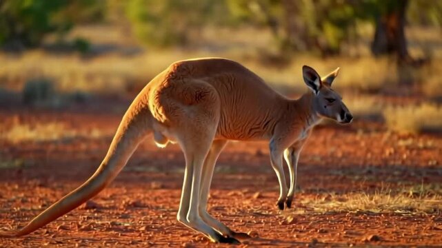 A kangaroo jumping