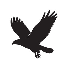 Fototapeta premium Powerful Eagle Silhouette Mid Flight Displays Wingspan with Strong Talons and Focused Gaze, A Symbol of Freedom