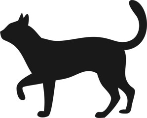 Minimalist cat silhouette vector icon, great for animal-themed projects, logos, and UI designs. Editable and scalable for versatile use.
