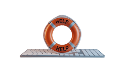 Lifesaver and keyboard.