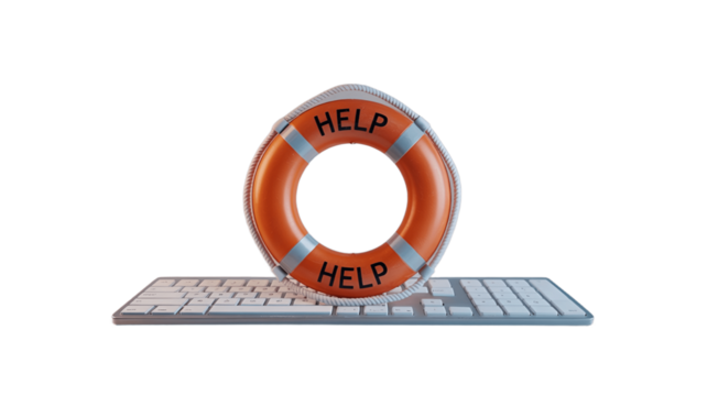 Lifesaver and keyboard.