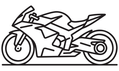 Modern Sport Motorcycle Line Art Illustration