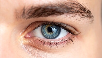 Obraz premium Closeup of a Blue Eye Male Gaze Intense Look.