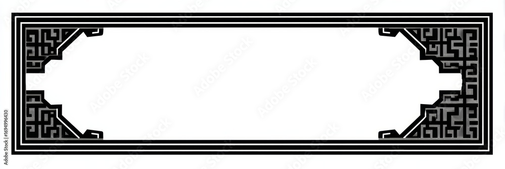 Poster black and white decorative border design with intricate patterns suitable for various creative proje