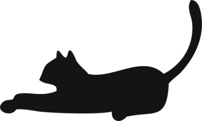 Black cat silhouette vector icon, ideal for Halloween, pet care, and creative branding. Simple shape fits well in web and print projects.