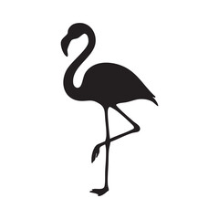 Elegant Flamingo Silhouette Standing Gracefully On One Leg Adding a Touch of Tropical Charm and Exotic Beauty To Any Design