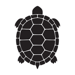 Obraz premium Stylized Silhouette of a Turtle with Geometric Shell Design An Artful Depiction of Marine Life and Nature