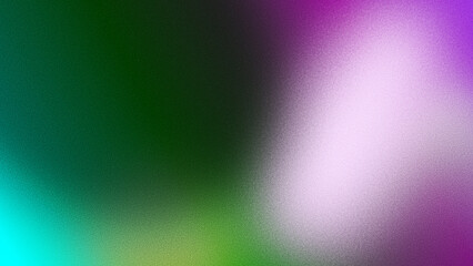 Fototapeta premium A trendy abstract background with a grainy gradient texture. A soft, blurry blend of black, green, and olive with a luminous white glow. A modern, noisy luminous wallpaper for posters and web design.