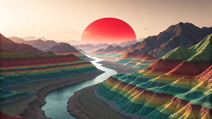 sunrise in the mountains