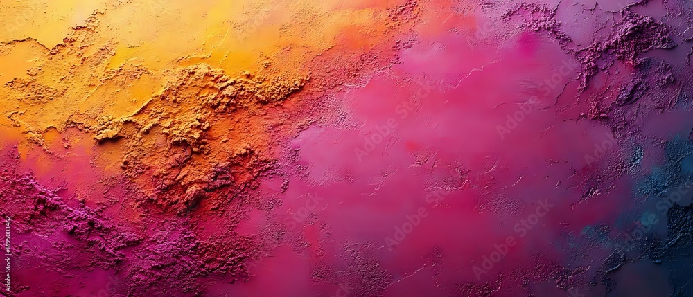 Poster vibrant abstract panoramic background with textured surface featuring gradient colors from golden ye