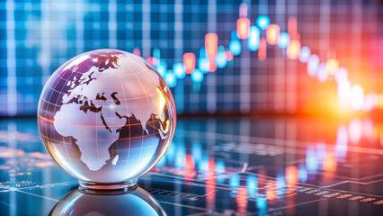 Global Finance Concept with Stock Market Data globe