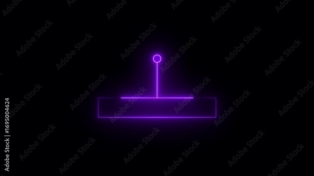 Fototapete glowing neon callout symbol and hud animation. neon purple callout symbol designed for text and user