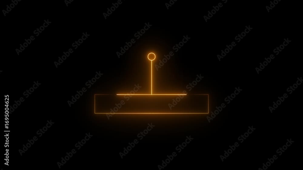 Fototapete glowing neon callout symbol and hud animation. neon orange callout symbol designed for text and user