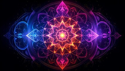 Abstract symmetrical design with vibrant colors