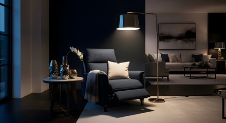 Cozy Interior Design: Elegance and Comfort Highlighted by Stunning Ambient Lighting