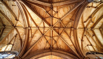 Intricate wooden vaulted ceiling