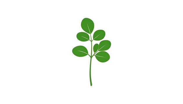 Green Moringa leaves on stem