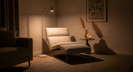 Cozy Interior Illuminated By Warm, Gentle Light, Perfect For Relaxation And Comfort