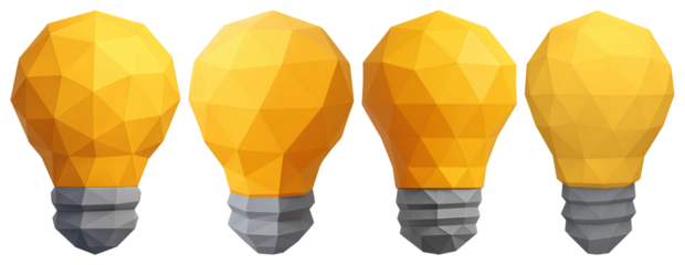 Geometric yellow light bulbs illustration