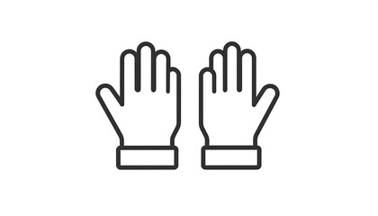 Obraz premium Two outlined hands, in a simple, symmetrical design, convey a sense of protection and preparedness.