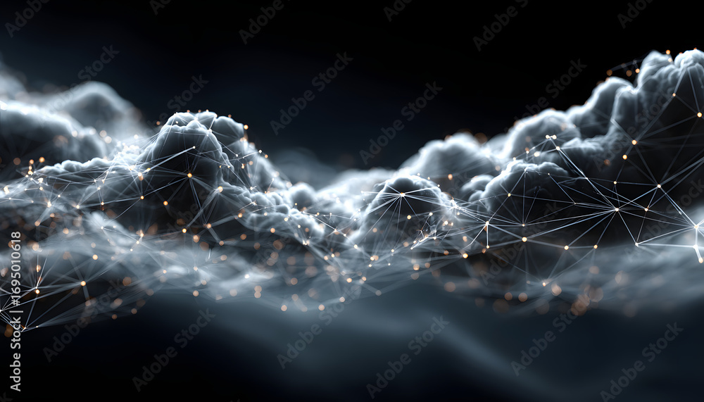 Poster cloud computing digital communications. generative a