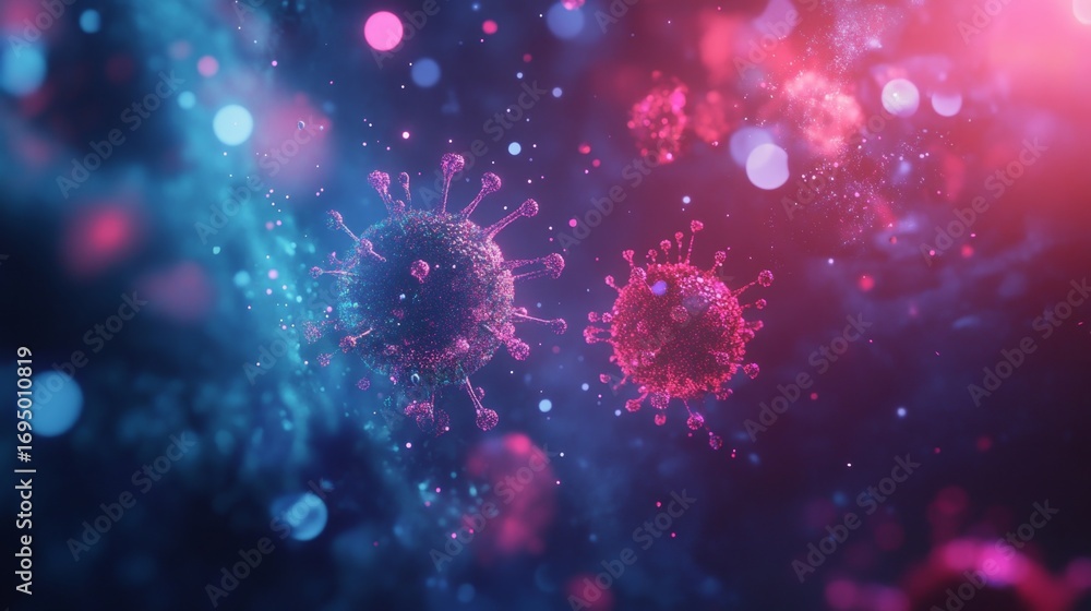 Aufkleber exploring digital health innovations abstract particle visualization virtual environment digital rea