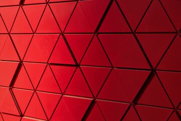 Red Triangular Surface A Modern Geometric Texture