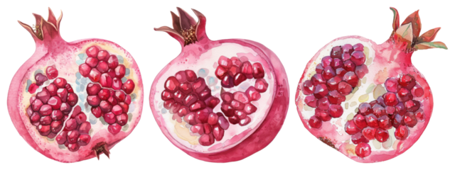Vibrant watercolor pomegranate illustration