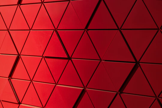 Red Triangular Surface A Modern Geometric Texture