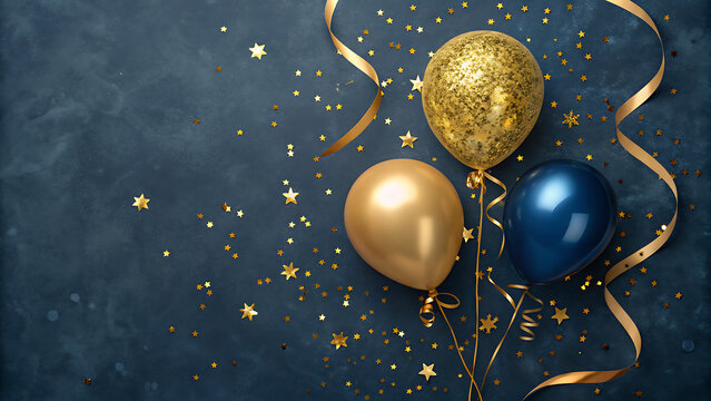 easter eggs on blue background