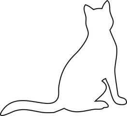 sitting Cat vector icon in outline format, perfect for pet care, logos, and digital media. Simple and sleek design fits modern aesthetics.