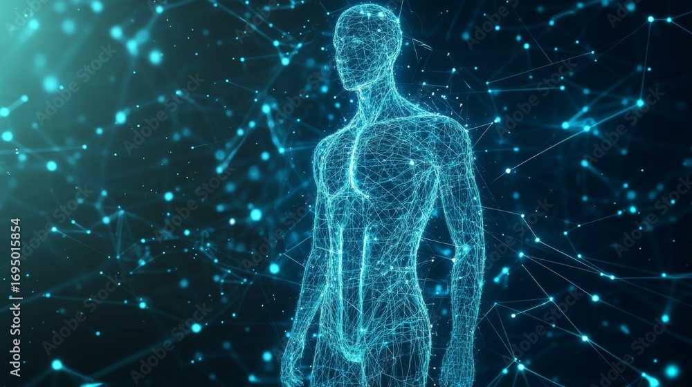 Aufkleber exploring the interconnected health network a futuristic vision in digital environments