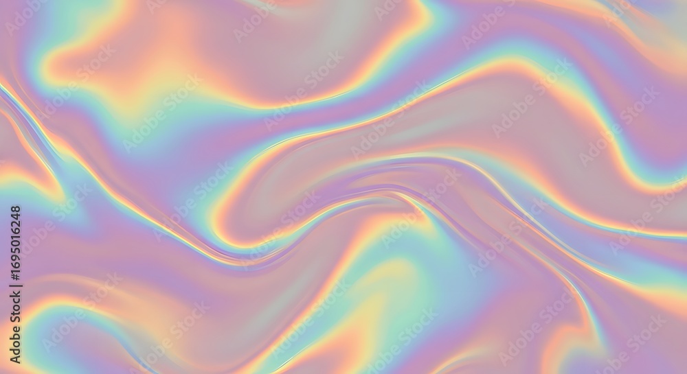 Poster iridescent abstract background with pastel colors and flowing wavy lines design element texture effe